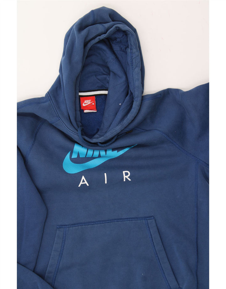 NIKE Mens Graphic Hoodie Jumper Small Blue Cotton Vintage Nike and Second-Hand Nike from Messina Hembry 