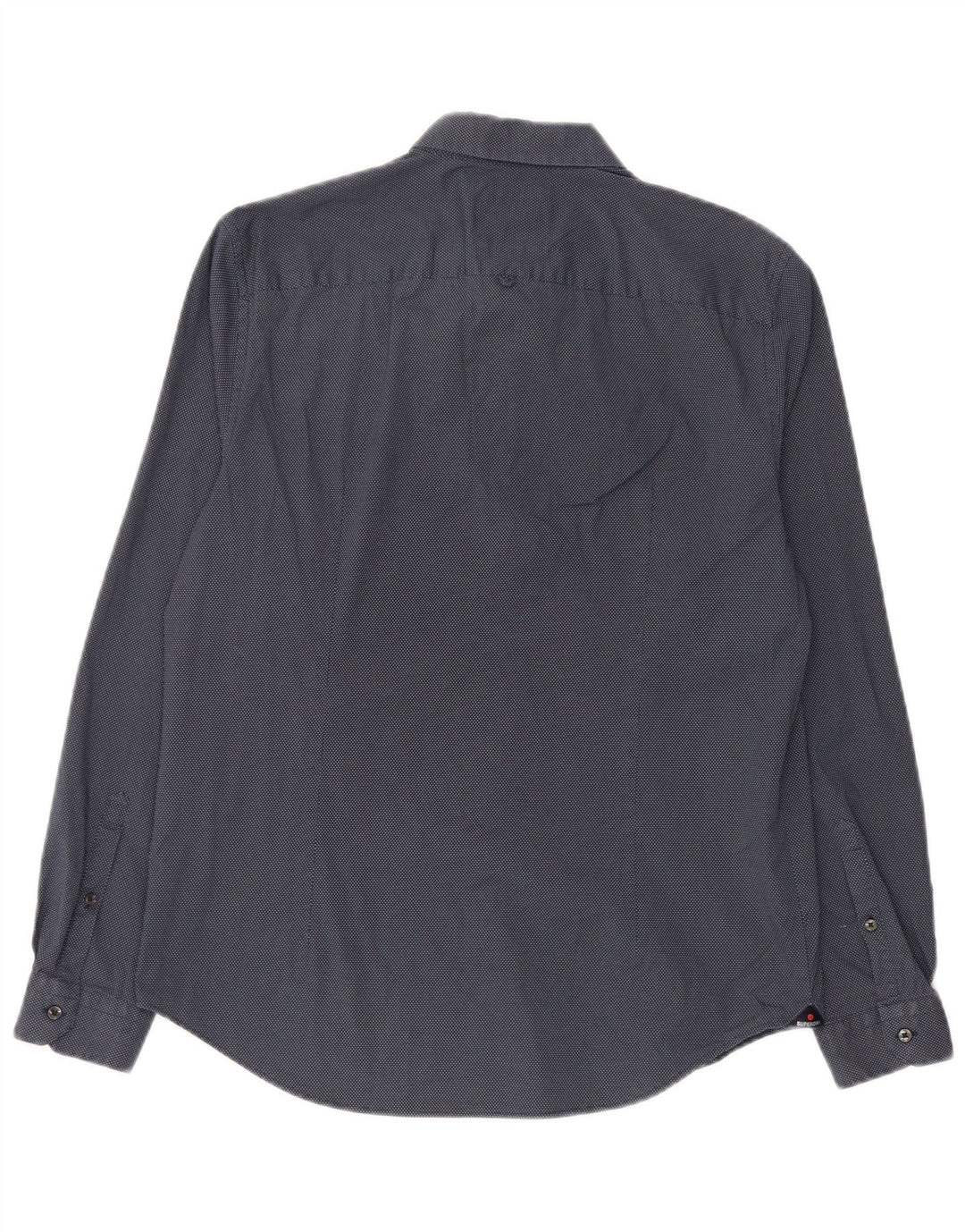 Superdry Herren-Hemd mit schmaler Passform, groß, marineblau gepunktete Baumwolle