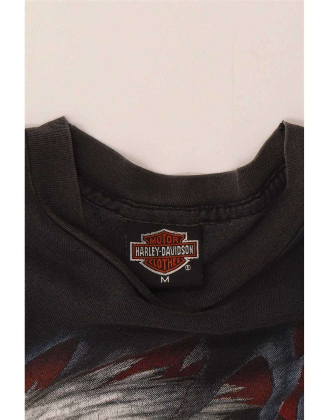 Harley Davidson Herren 1990 Grafik-T-Shirt, mittelgraues Baumwoll-Motorrad