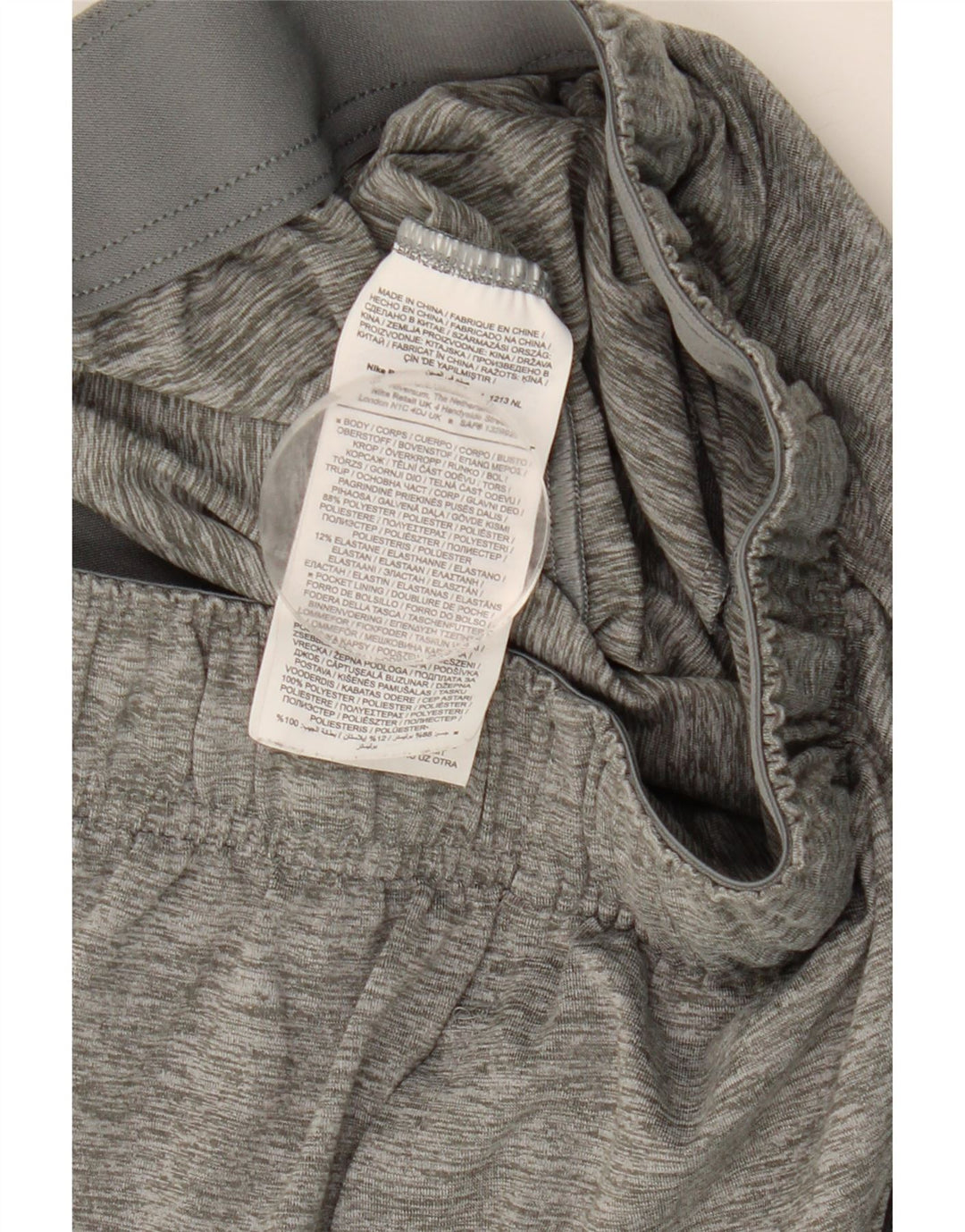 NIKE Damen Dri Fit Sport Shorts UK 14 Large Grau geflecktes Polyester