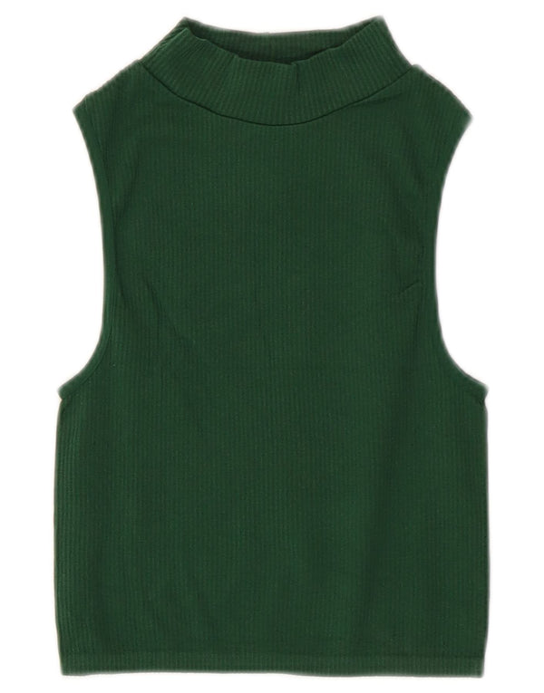 Zara Damen Crop Vest Top UK 4 XS Grün