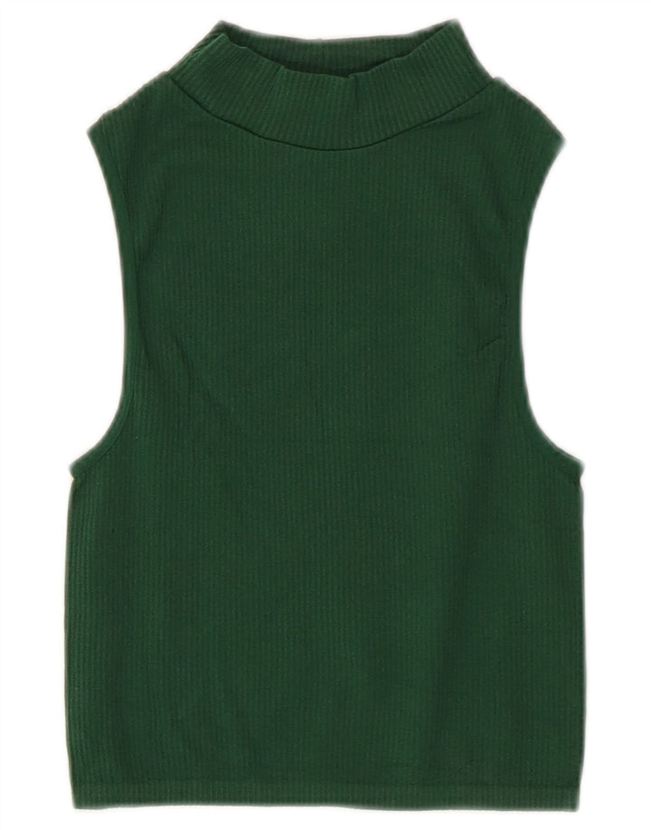 Zara Damen Crop Vest Top UK 4 XS Grün