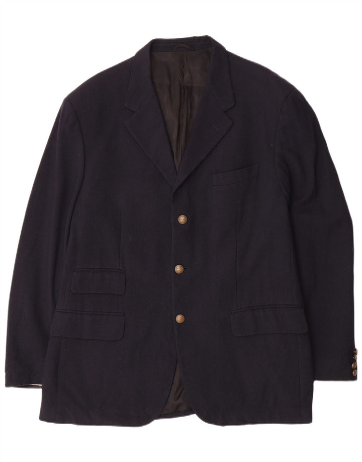Brooksfield Herren-Blazer mit 3 Knöpfen, UK 40, große marineblaue Wolle