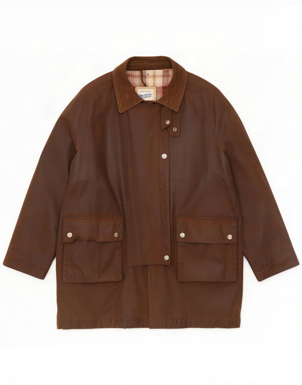 Gas Damen-Jacke in Übergröße aus gewachster Baumwolle, UK 14, Mittelbraun