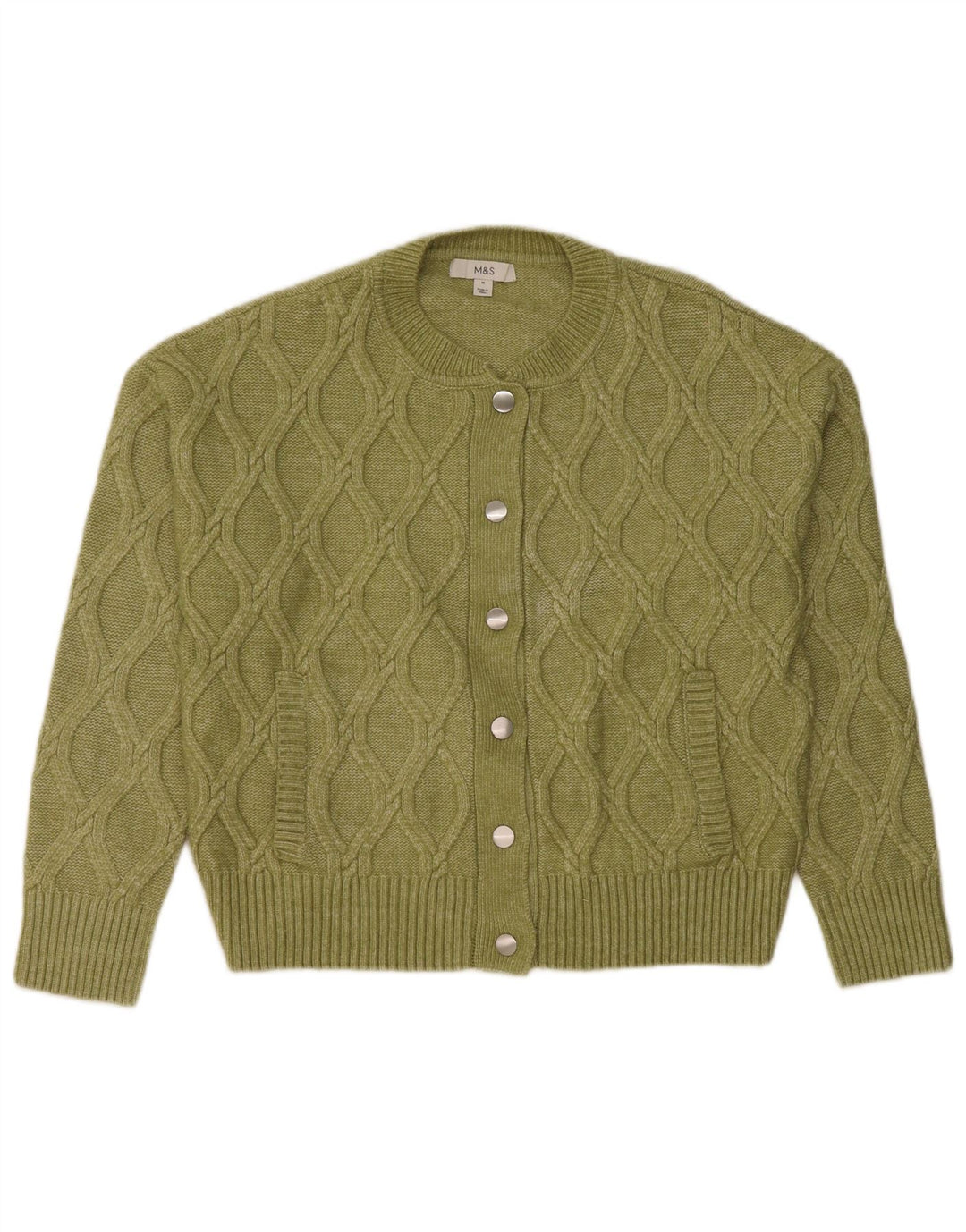 Marks & Spencer Damen-Cardigan-Pullover UK 14 Mittelgrünes Polyester