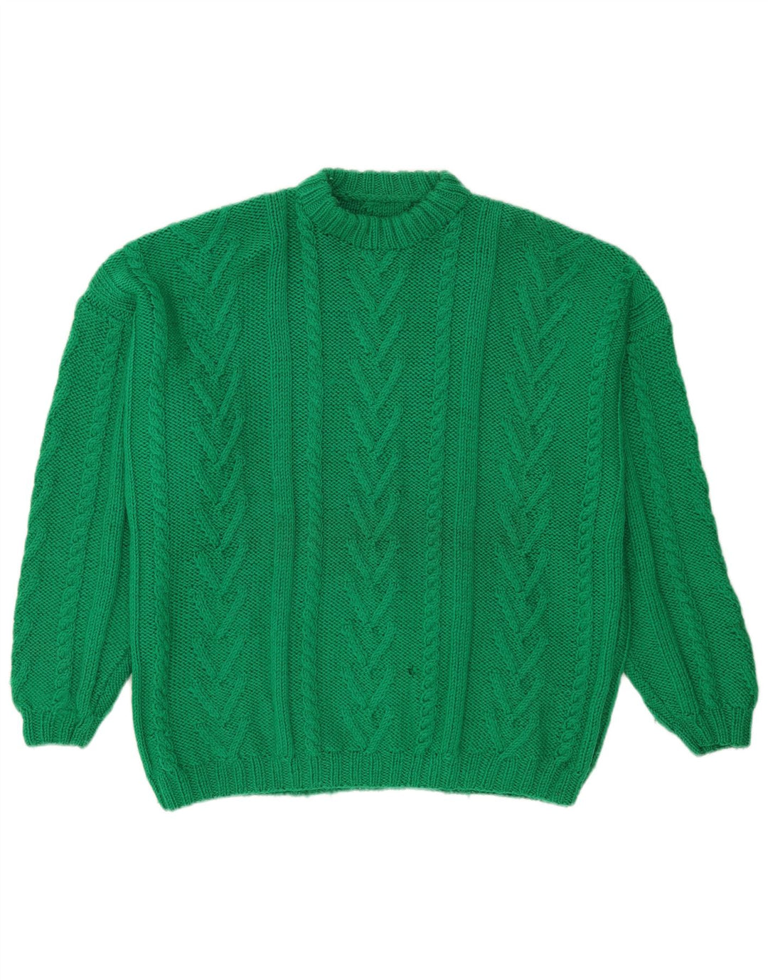 Vintage Herren Pullover mit Rundhalsausschnitt, Größe L, Grün