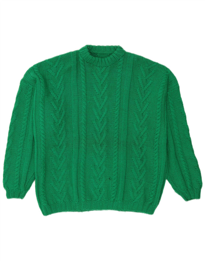 Vintage Herren Pullover mit Rundhalsausschnitt, Größe L, Grün