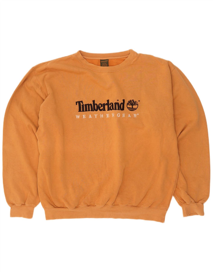 Timberland Herren Grafik-Sweatshirt-Pullover, groß, orangefarbene Baumwolle