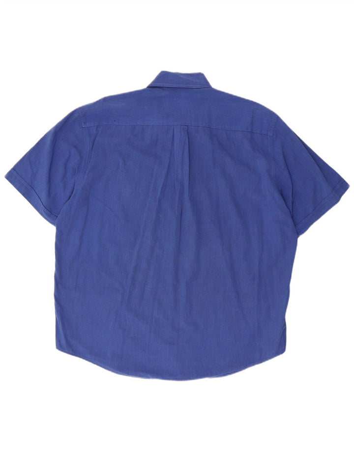 Sergio Tacchini Herren Kurzarmhemd Große blaue Baumwolle