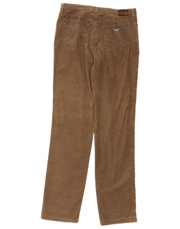 Armani Damen Gerade Cordhose W32 L30 Beige Baumwolle