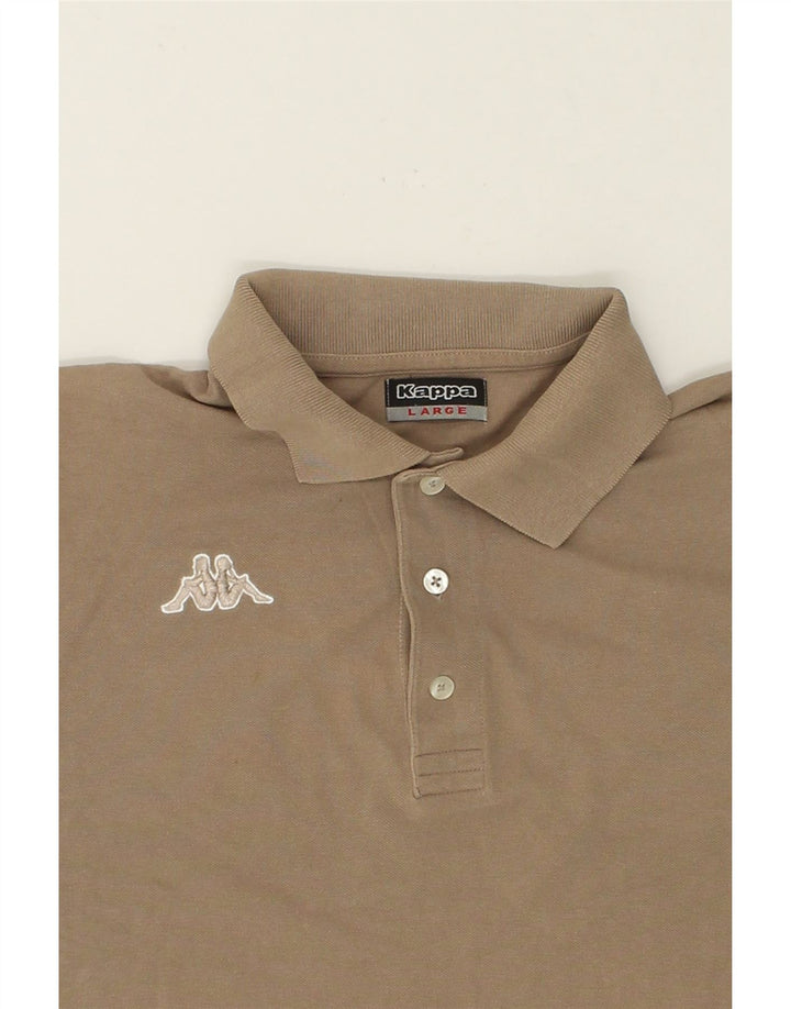 KAPPA Mens Polo Shirt Large Beige Cotton Vintage Kappa and Second-Hand Kappa from Messina Hembry 