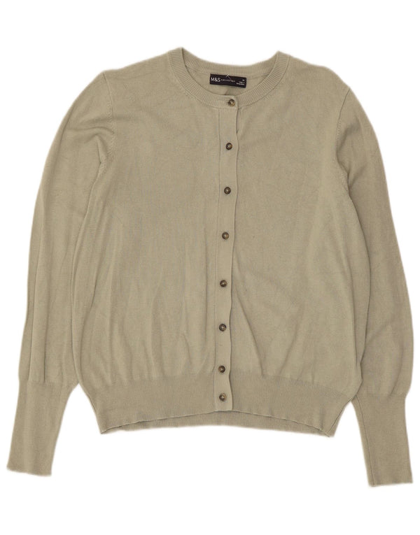 Marks & Spencer Damen-Cardigan-Pullover UK 14 Medium Khaki Viskose