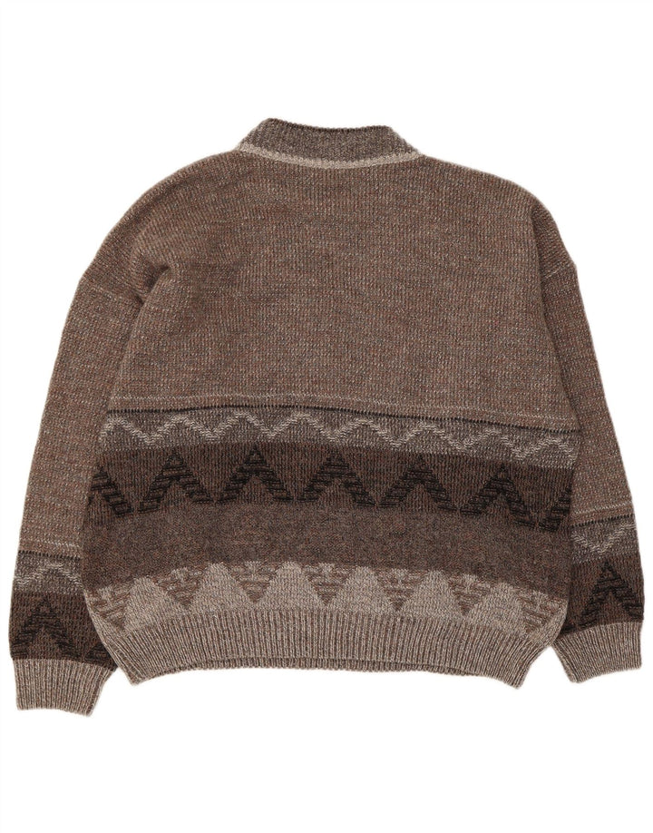 Pitti Herren-Pullover mit Rollkragen, XL, grau, geometrisches Acryl