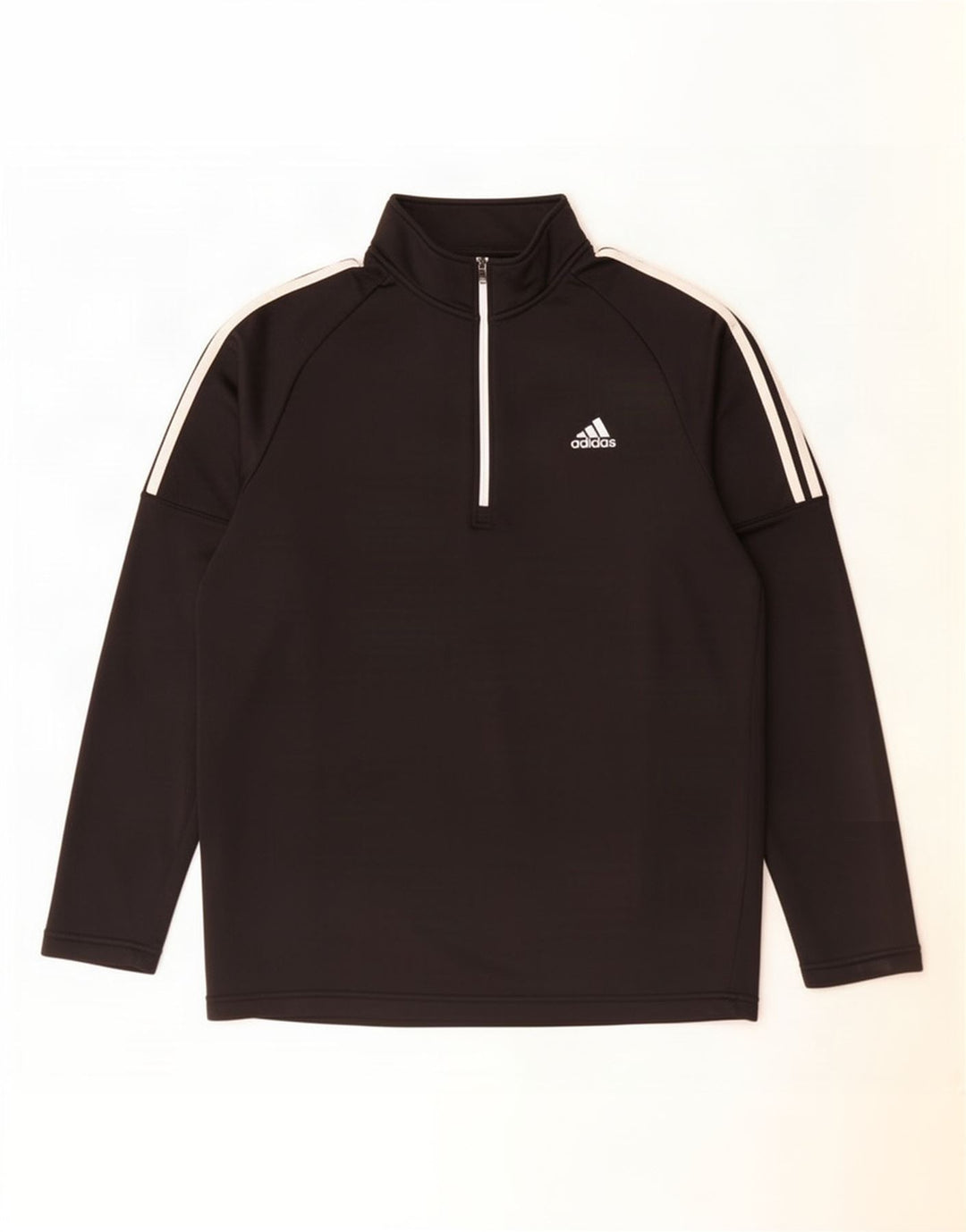 Adidas Herren-Pullover-Trainingsanzug mit Reißverschluss, XL, schwarzes Polyester