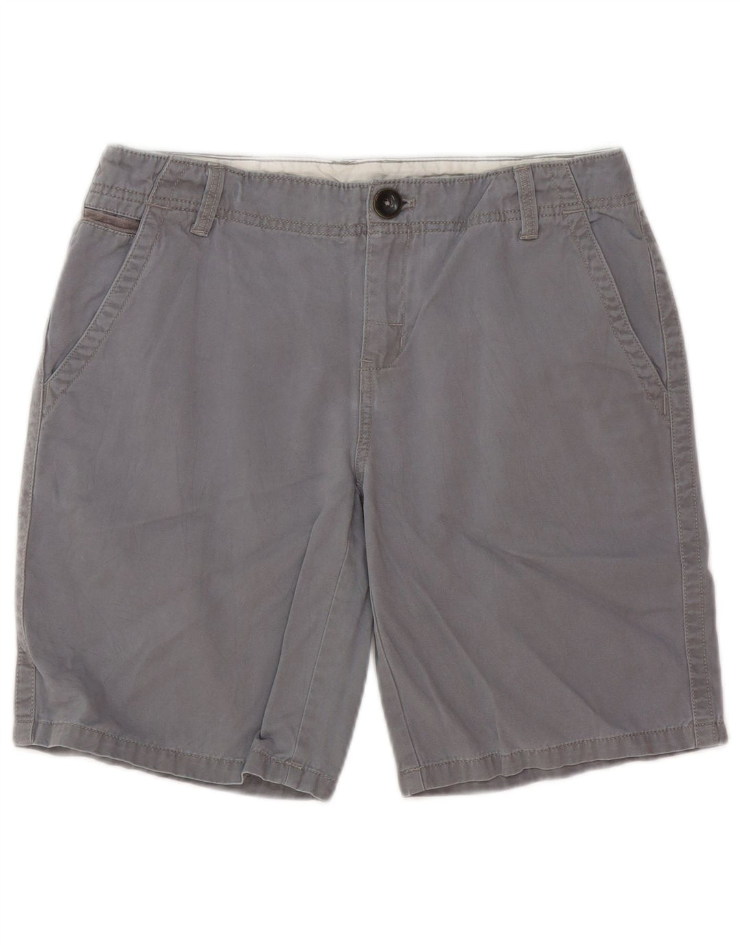 Eddie Bauer Damen Chino-Shorts US 8 Medium W30 Graue Baumwolle