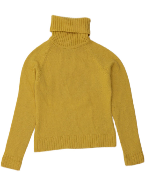 Zara Damen Crop Rollkragenpullover Pullover UK 10 Small Gelb Acryl