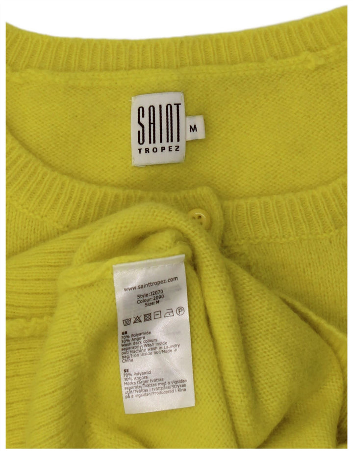 Saint Tropez Damen-Cardigan-Pullover UK 12 Mittelgelbes Polyamid