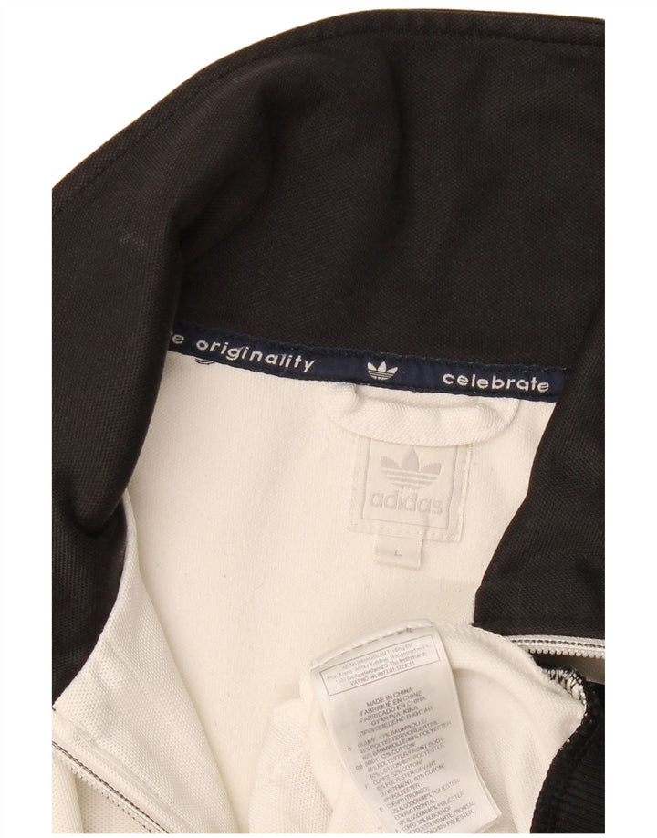 Adidas Herren-Trainingsanzug-Top-Jacke, groß, weiße Colourblock-Baumwolle