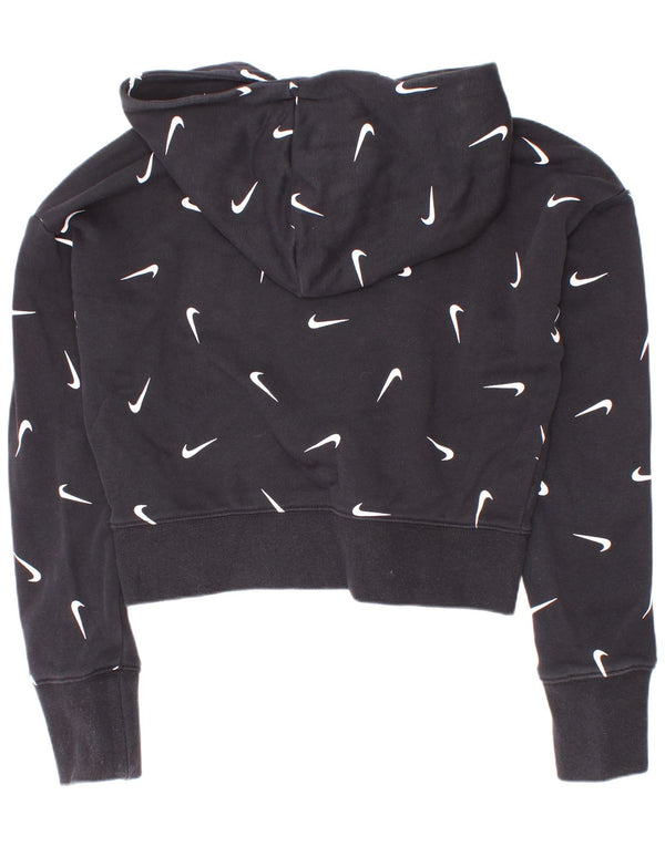 Nike Mädchen Crop Graphic Standard Fit Hoodie Pullover 10–11 Jahre Medium Schwarz