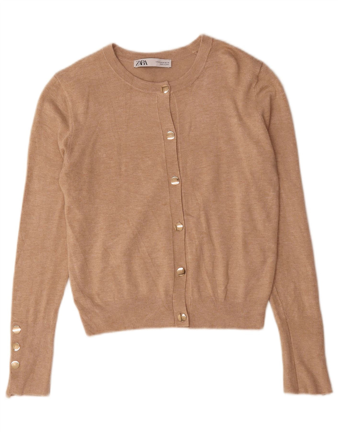 Zara Damen Strickjacke UK 12 Mittelbeige Viskose