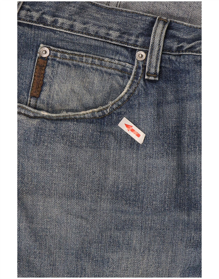 Armani Herren Straight Jeans W36 L34 Blaue Baumwolle