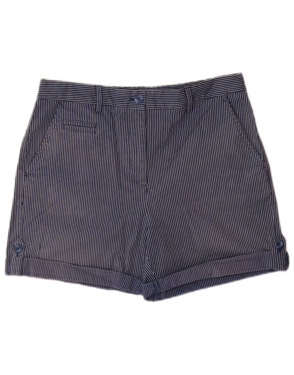 Marks & Spencer Damen Chinoshorts UK 12 Medium W32 Blau gestreift aus Baumwolle