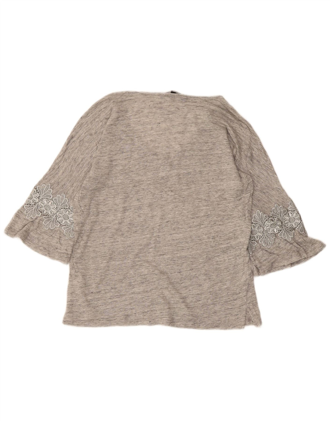 FRENCH CONNECTION Womens 3/4 Sleeve Blouse Top UK 10 Small Grey Floral
