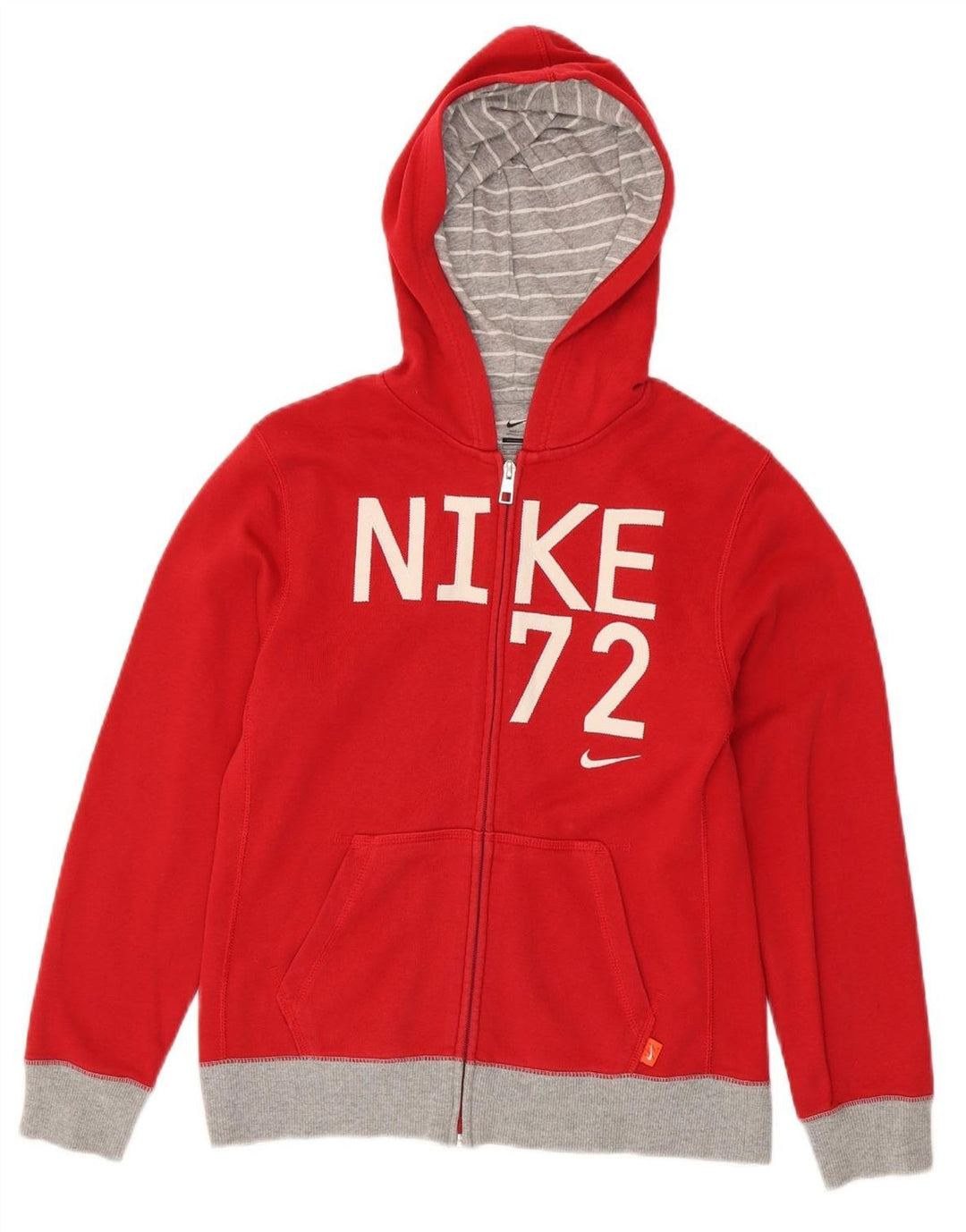 Nike Jungen-Kapuzenpullover mit grafischem Reißverschluss, 12–13 Jahre, groß, rot, Farbblock