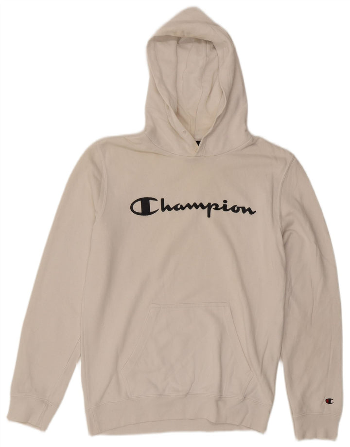 Champion Herren-Kapuzenpullover mit Grafik, Mittelweiß