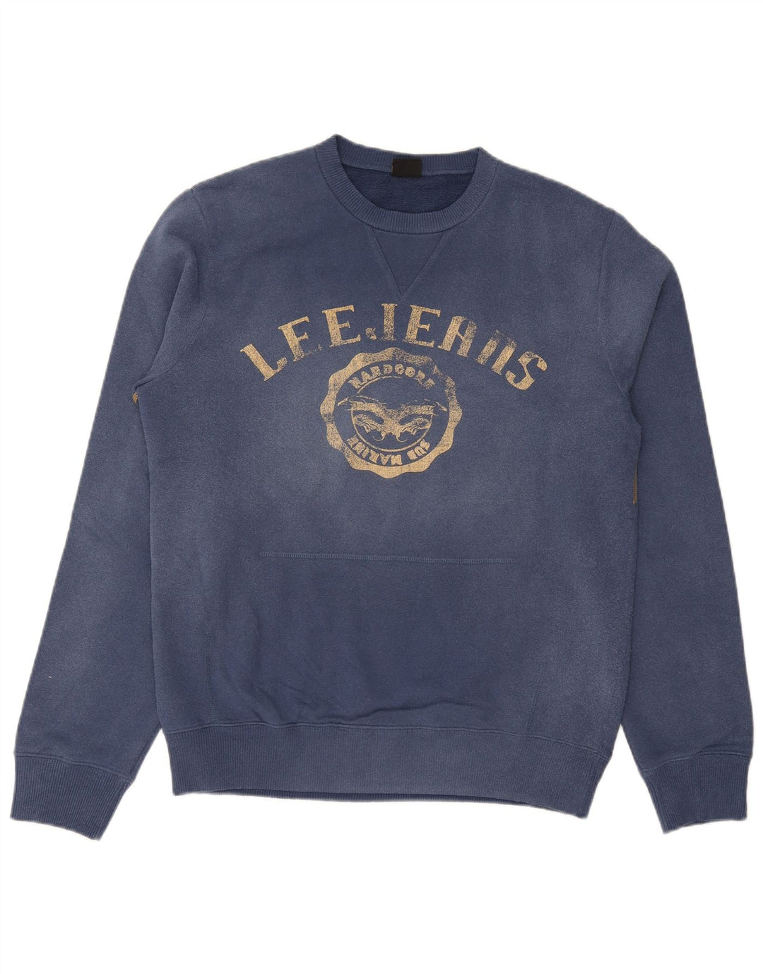 Lee Herren Grafik Sweatshirt Pullover Groß Navy Blau Baumwolle