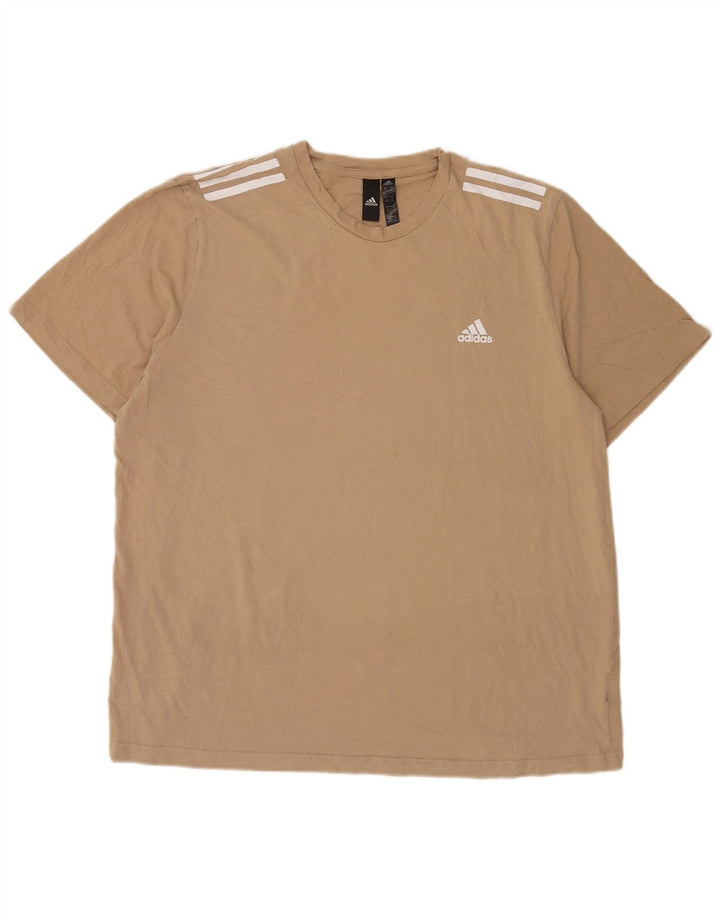 Adidas Herren T-Shirt Top XL Braun Baumwolle