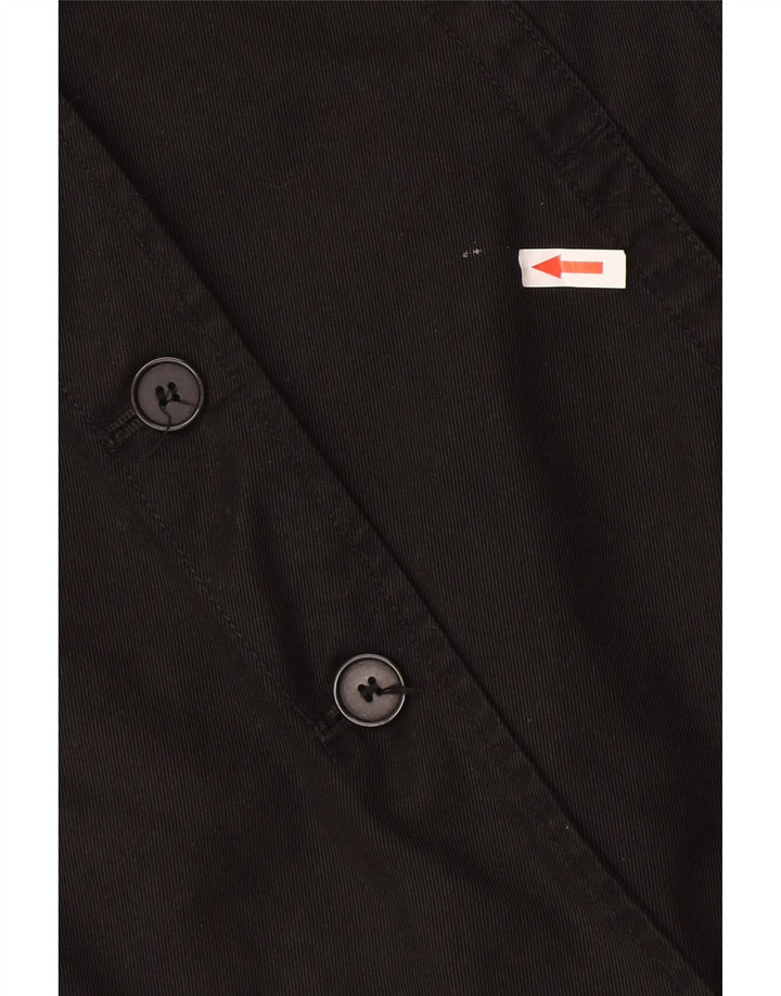 Massimo Dutti Damen Utility-Jacke UK 16 Große schwarze Baumwolle