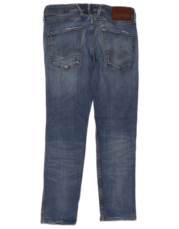 Replay Herren Distressed Slim Jeans W31 L26 Blaue Baumwolle