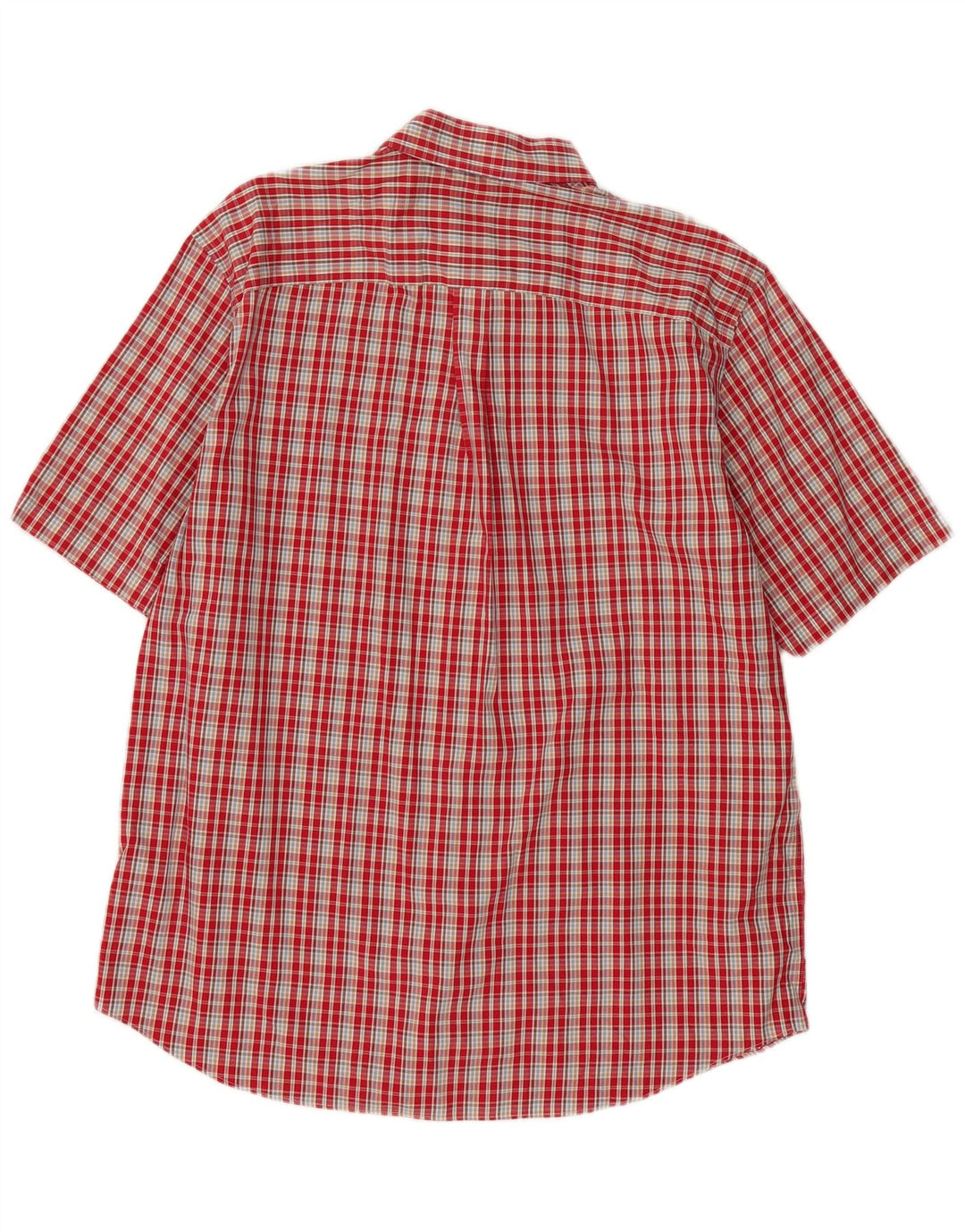 Eddie Bauer Herren-Hemd, knitterfrei, kurzärmelig, großes rotes Karomuster