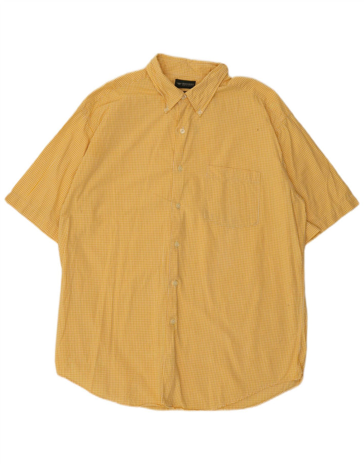 Dockers Herren-Kurzarmhemd, groß, gelbe Gingham-Baumwolle