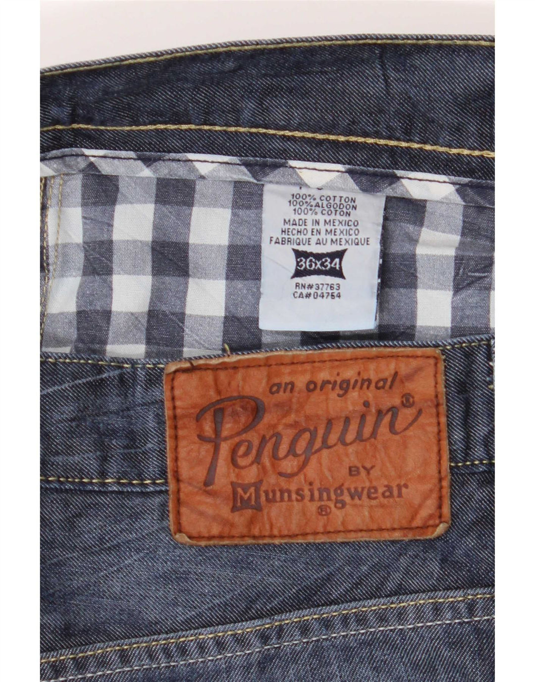 Penguin Herren Slim Jeans W36 L34 Blaue Baumwolle