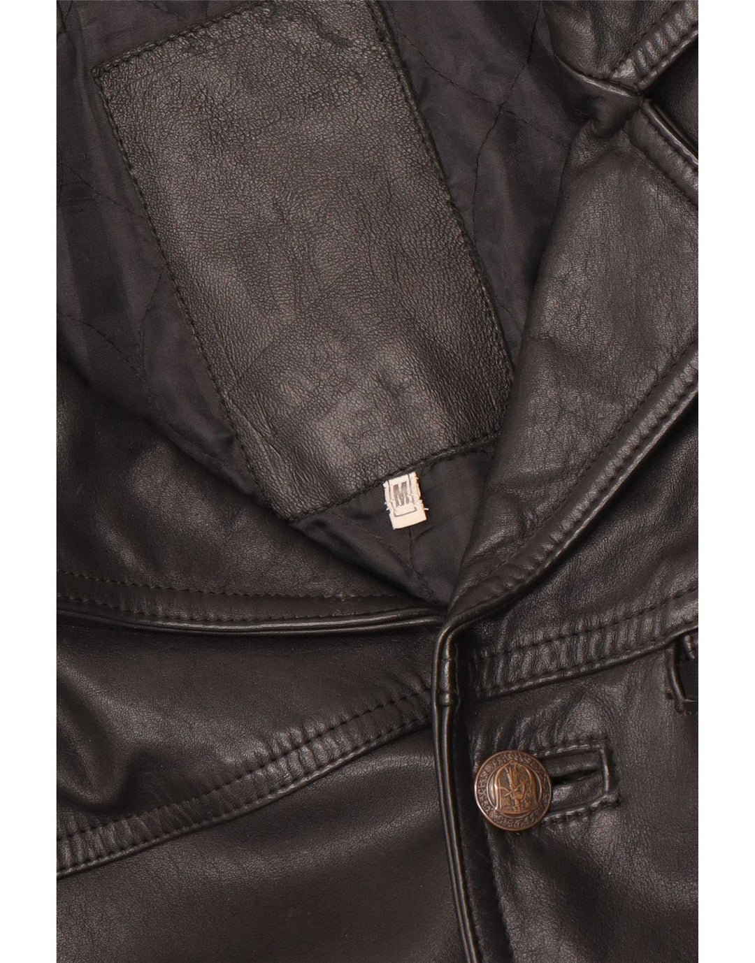 Vintage Herren Lederjacke UK 38 Medium Schwarz