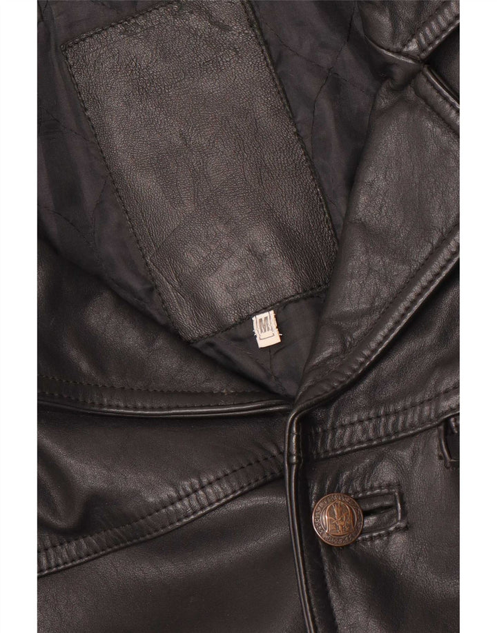 Vintage Herren Lederjacke UK 38 Medium Schwarz