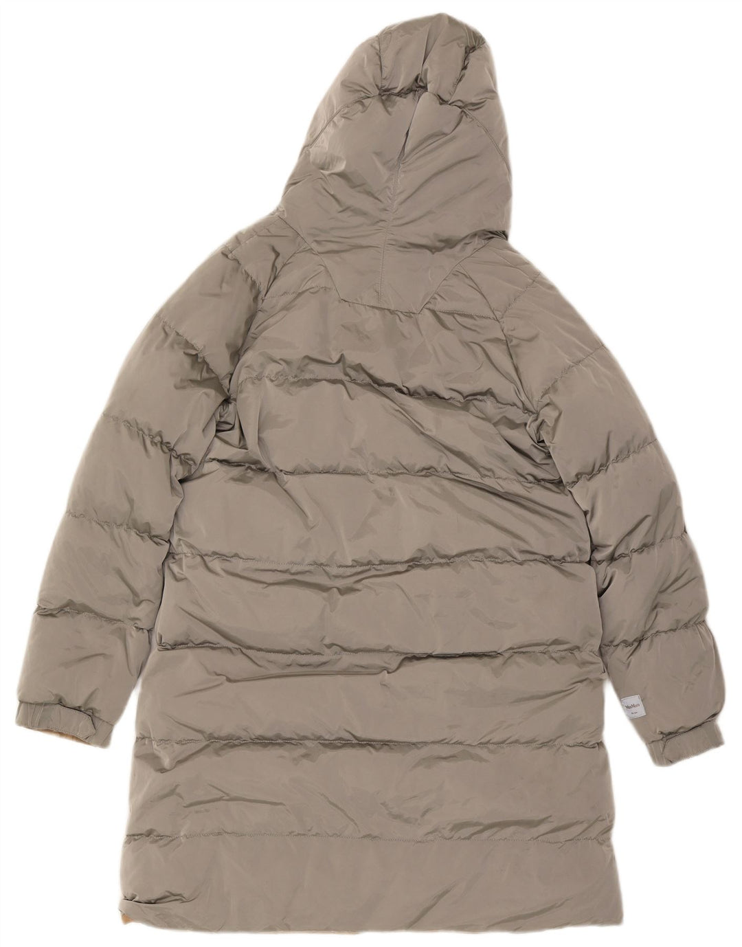 Max Mara Damen-Umkehrmantel mit Kapuze, wattiert, Gr. 10, Beige, Polyamid