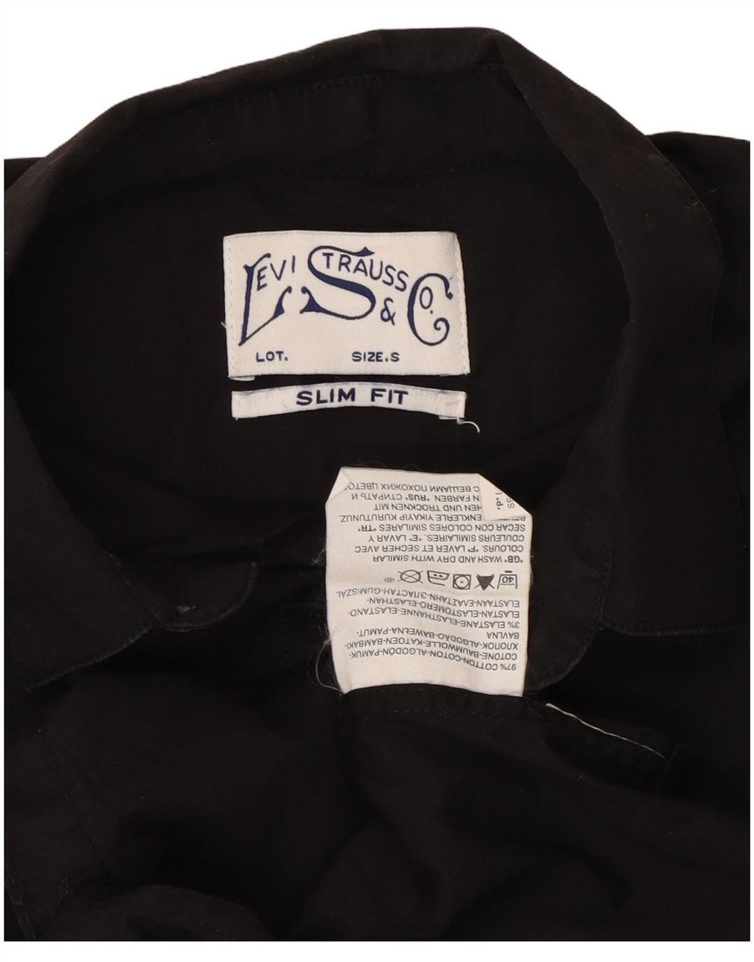 Levi's Herren Kurzarm-Slim-Fit-Hemd, Größe S, Schwarz, Baumwolle
