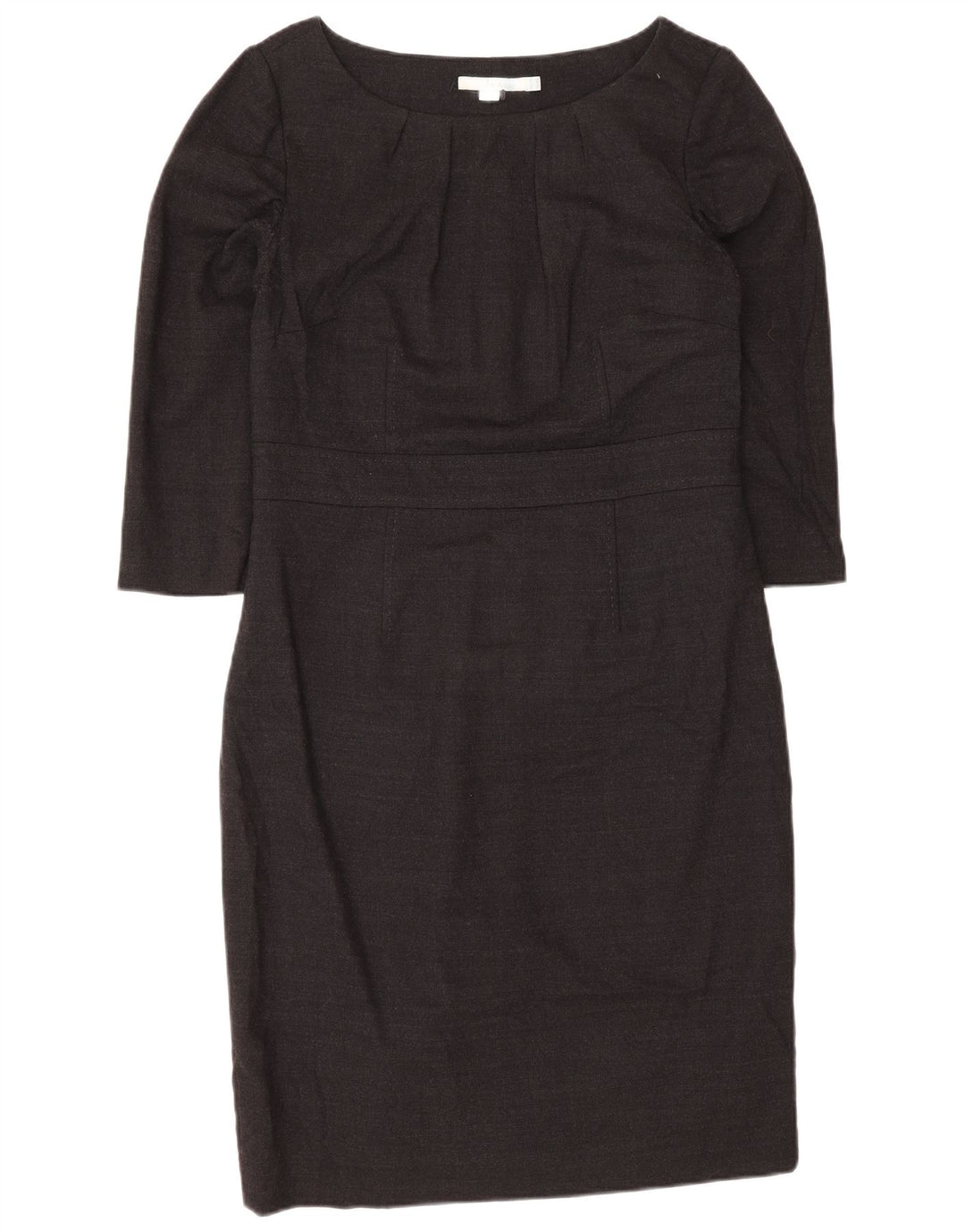 Boden Damen-Etuikleid mit 3/4-Ärmeln, normal, UK 12, mittelgraue Wolle