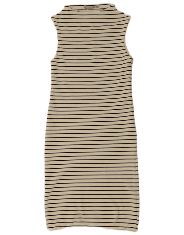 Ärmelloses Maxikleid für Damen von Zara, Gr. 40, Größe S, weiß, gestreift, Polyester