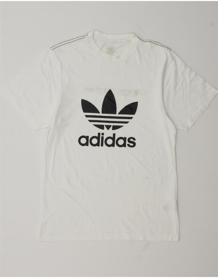Adidas Herren Grafik T-Shirt Top Small Weiß Baumwolle