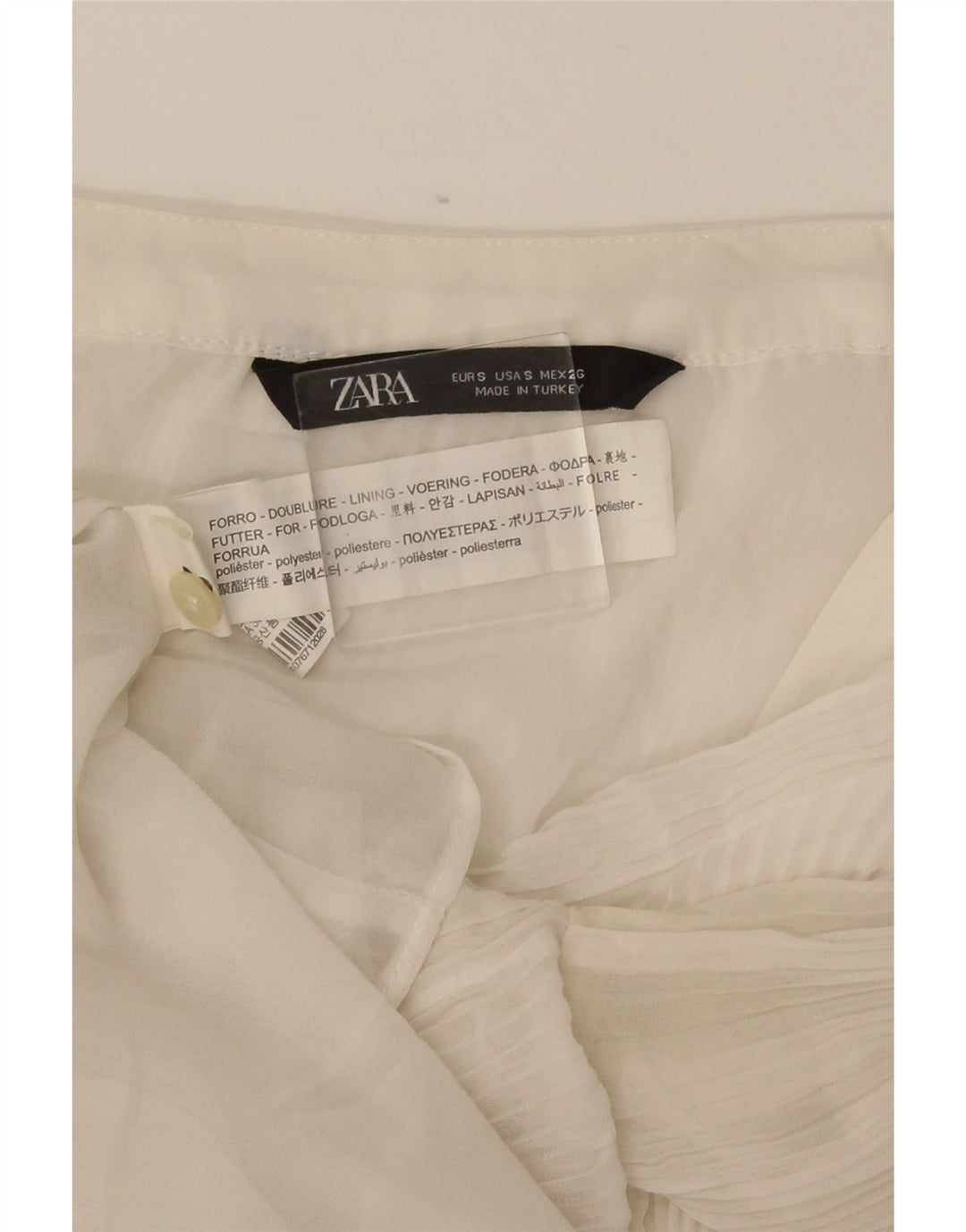 Zara Damen Hemdbluse UK 10 Small Weiß Polyester