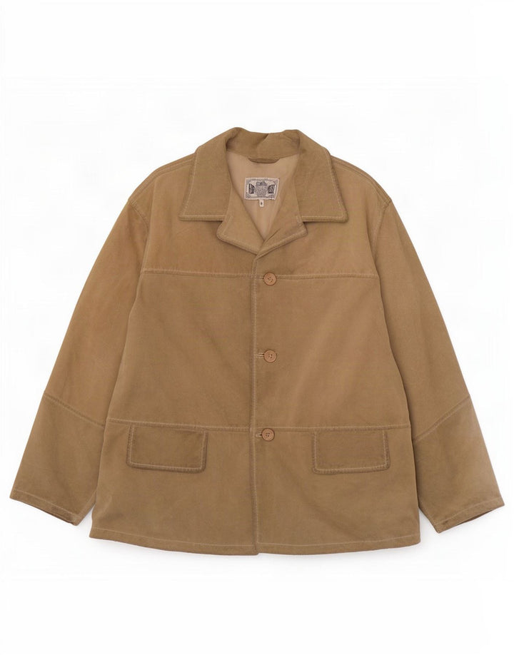 Vintage Herren Wildlederjacke UK 38 Medium Beige Leder