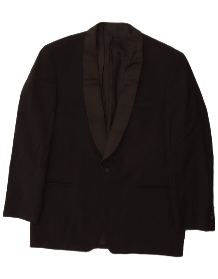 Pierre Cardin Herren-Blazer mit 1 Knopf, UK 40, große schwarze Wolle
