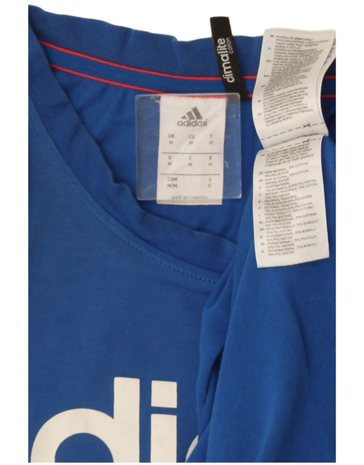 Adidas Herren Climalite Graphic T-Shirt Top mittelblaue Baumwolle