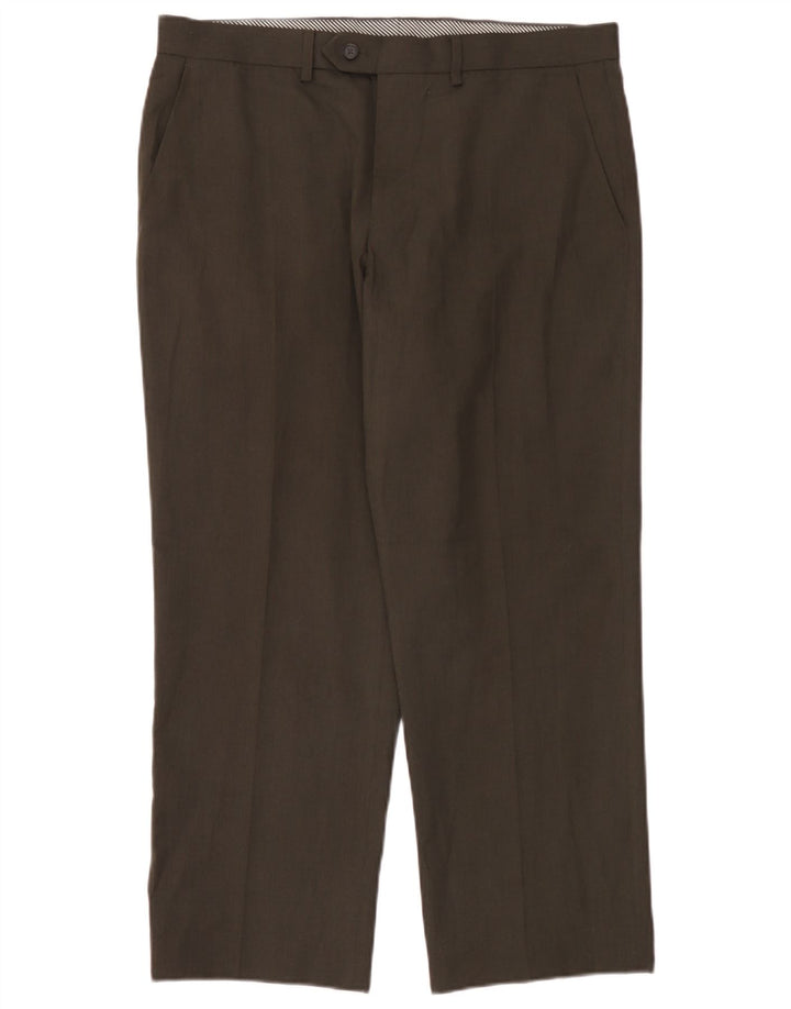 Gerade Herren-Anzughose von Marks & Spencer, W36, L29, braun, Polyester