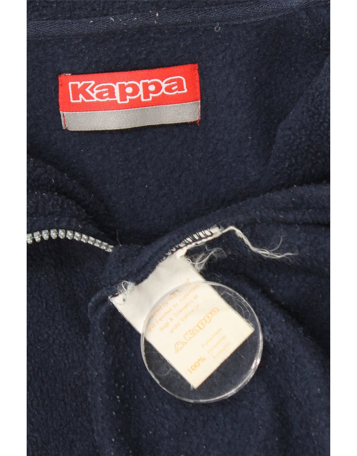 Kappa Herren-Fleecepullover mit Reißverschluss am Hals, groß, marineblaues Polyester