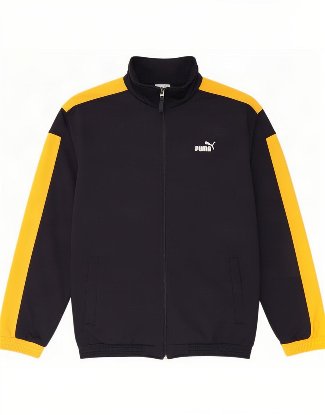 Puma Jungen-Trainingsanzug-Top-Jacke, 15–16 Jahre, marineblaues Farbblock-Polyester